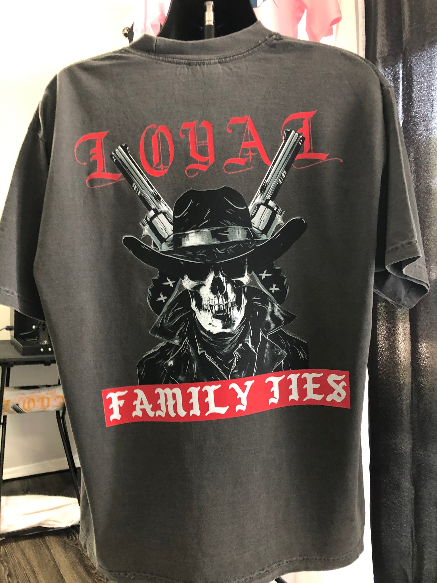 Loyal Family Ties Vintage Acid Washed Premium Heavy Gildan T-Shirt