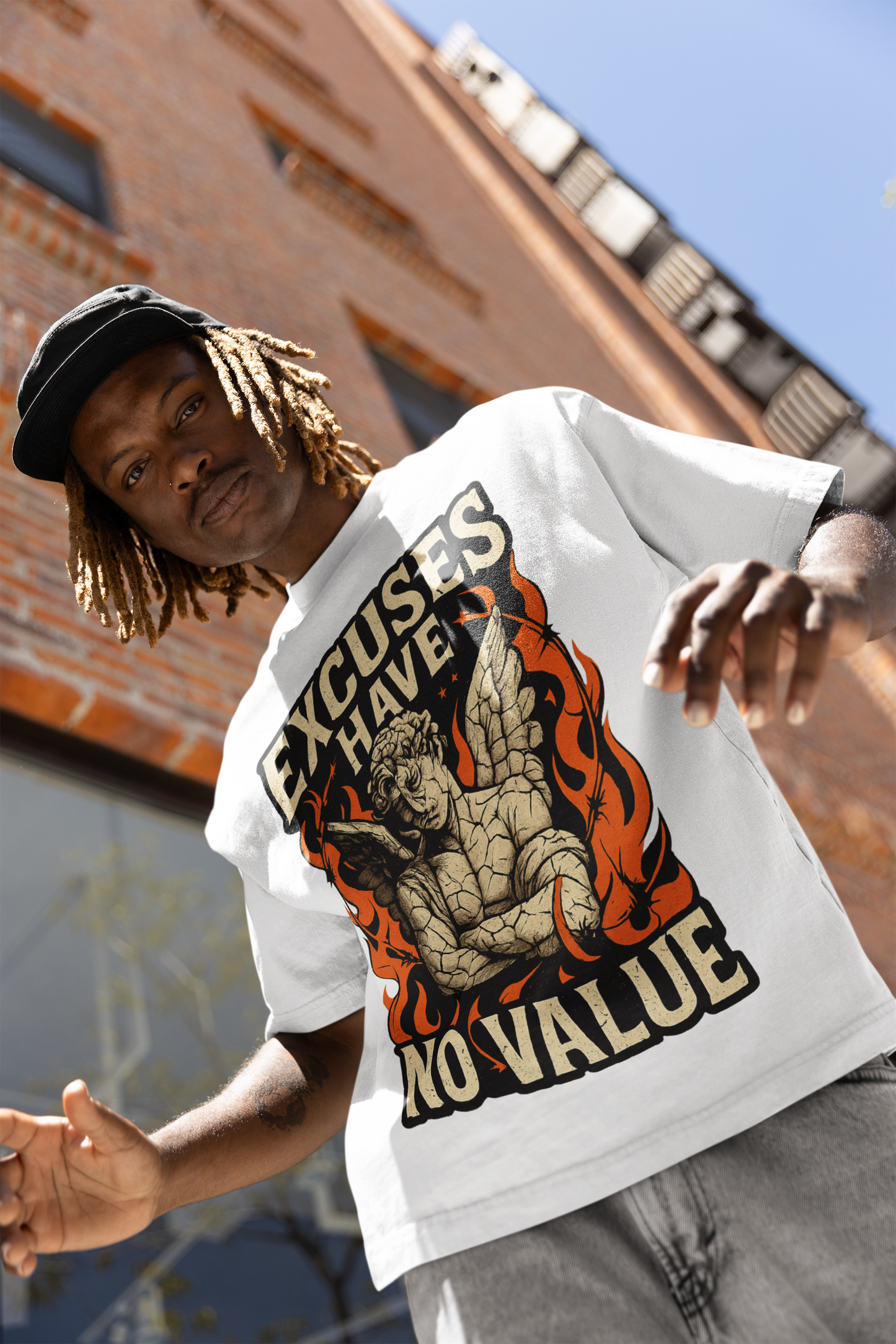 EXCUSES HAVE NO VALUE Oversized Tee