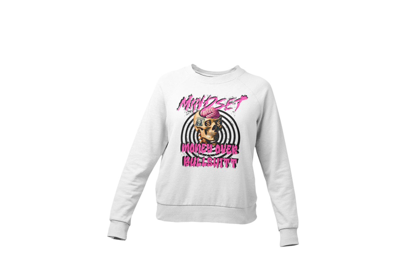 Mindset Money Over BS Crewneck Cotton Sweatshirt