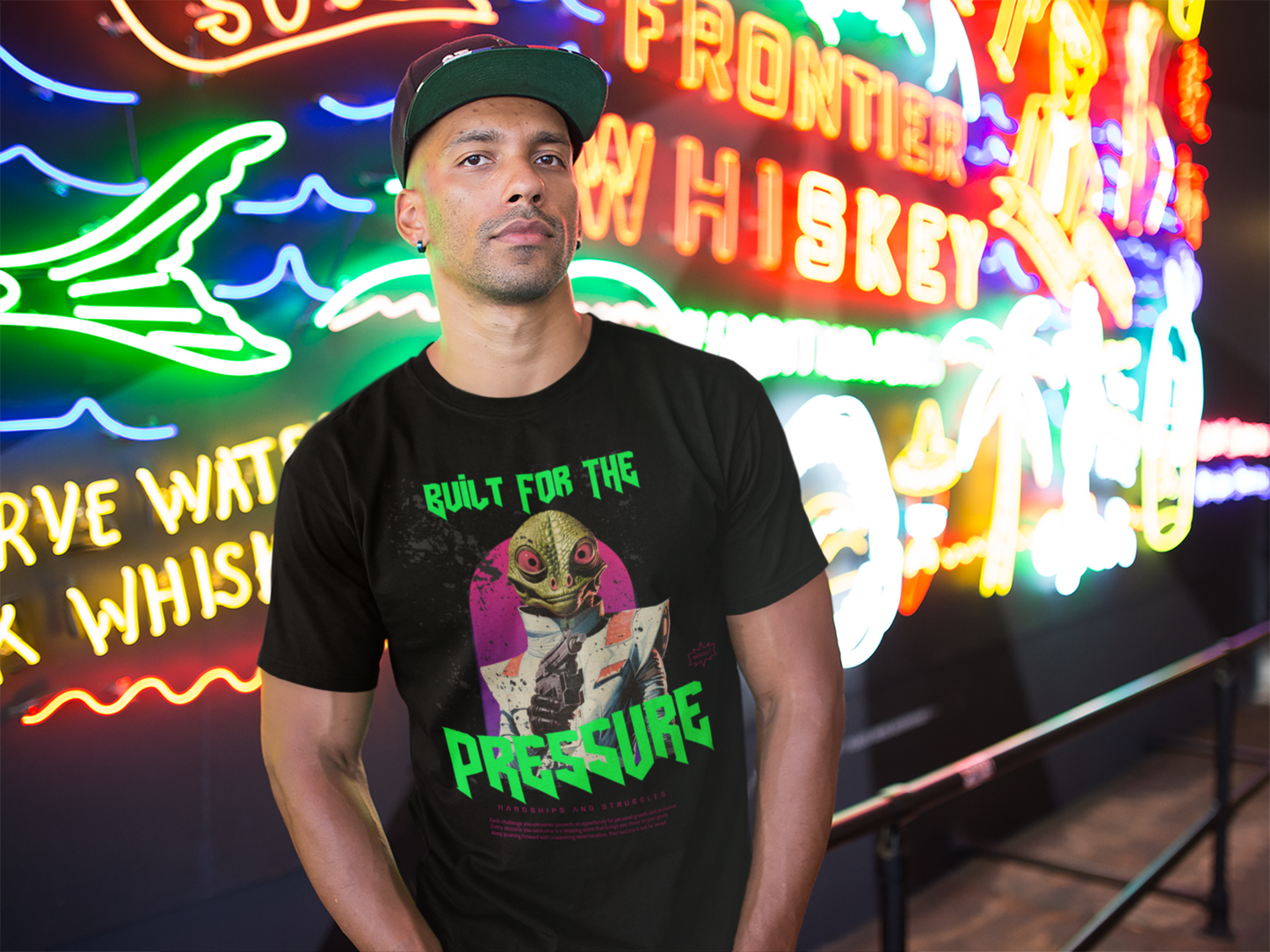 Built For the Pressure Alien Retro Grunge Short Sleeve T-Shirt