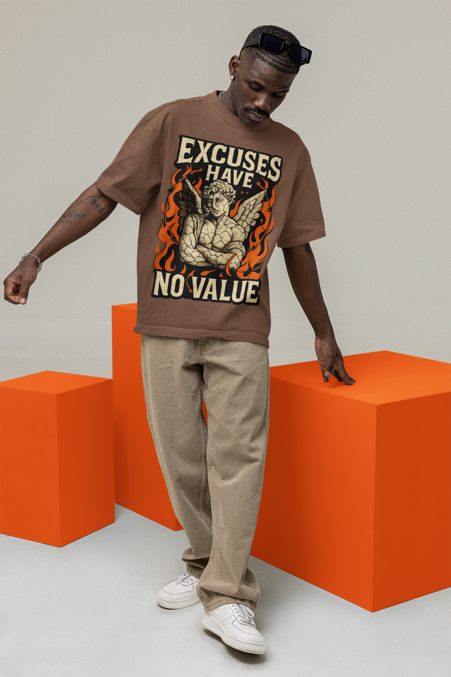 EXCUSES HAVE NO VALUE Oversized Tee