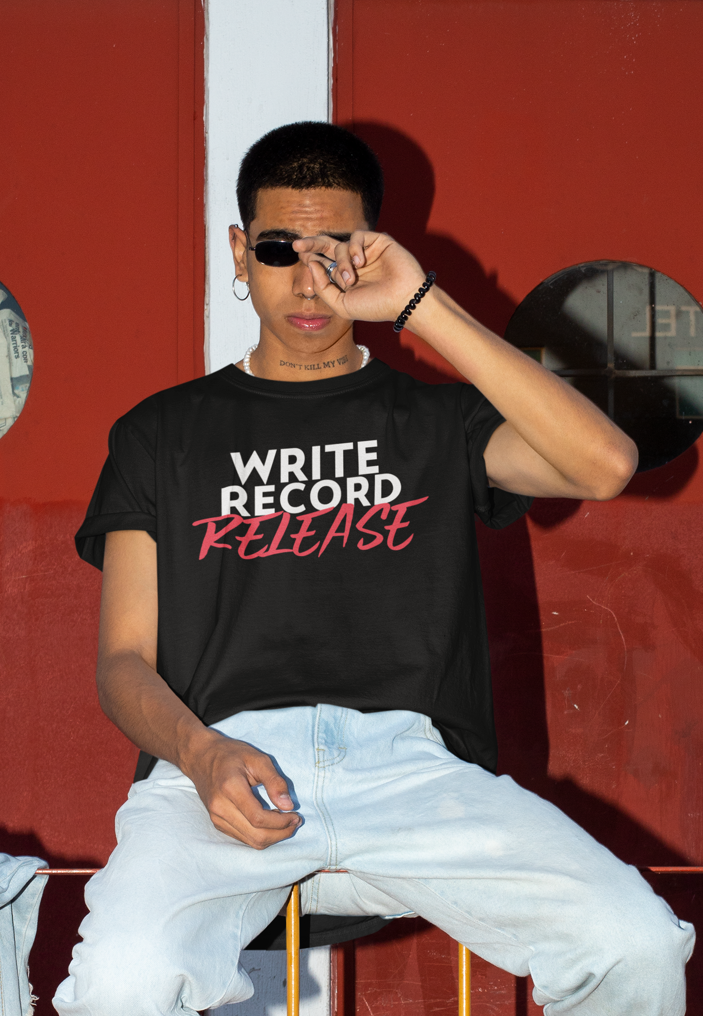 Write, Record, Release Custom Artist Short Sleeve Hip Hop T-Shirt