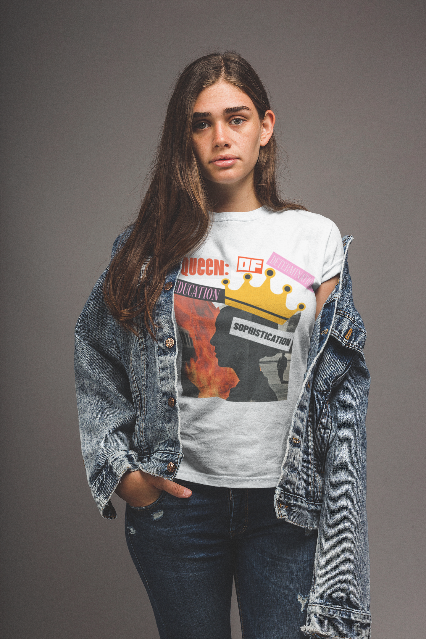 Queen of Determination: A Chic & Inspirational Women's T-Shirt for the Modern Educator