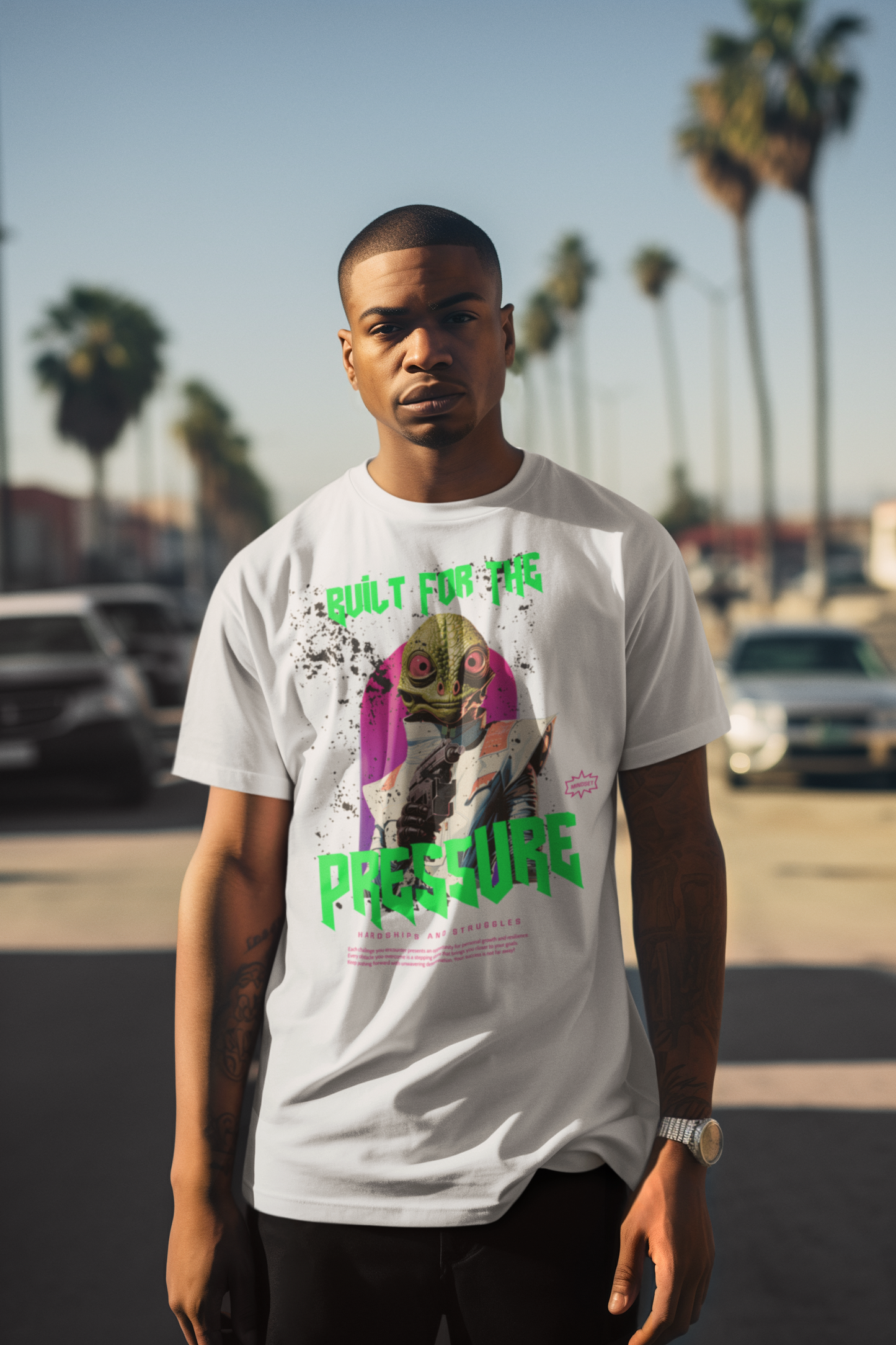 Built For the Pressure Alien Retro Grunge Short Sleeve T-Shirt